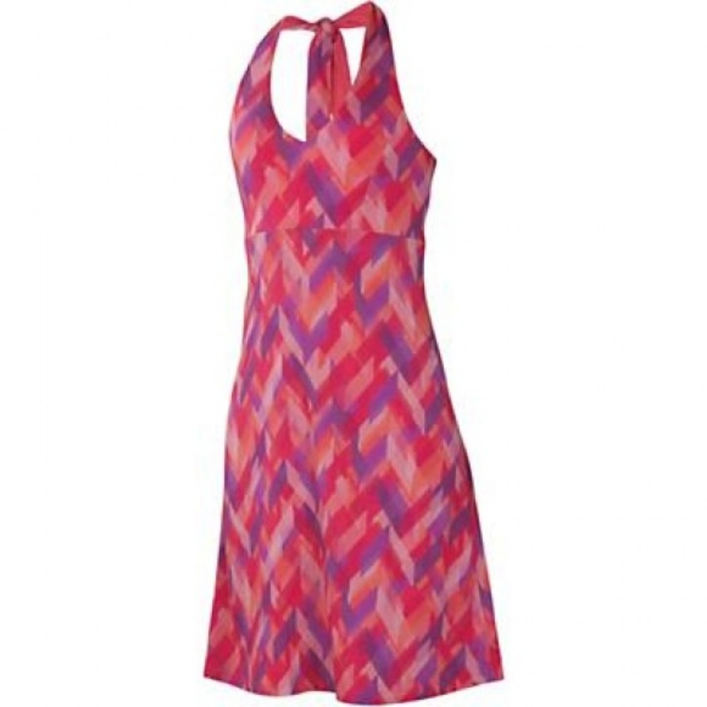 IBEX Kira Halter Dress Chevron / Peony
Small